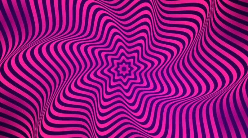 Ilustração mostra padrão psicodélico em roxo e rosa. Imagem freepik